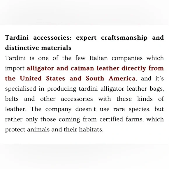 Tardini genuine alligator purse